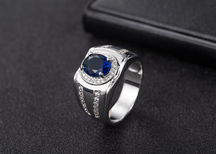 sapphire trendy Europe and the United States diamond ring zircon ring simple jewelrypicture1