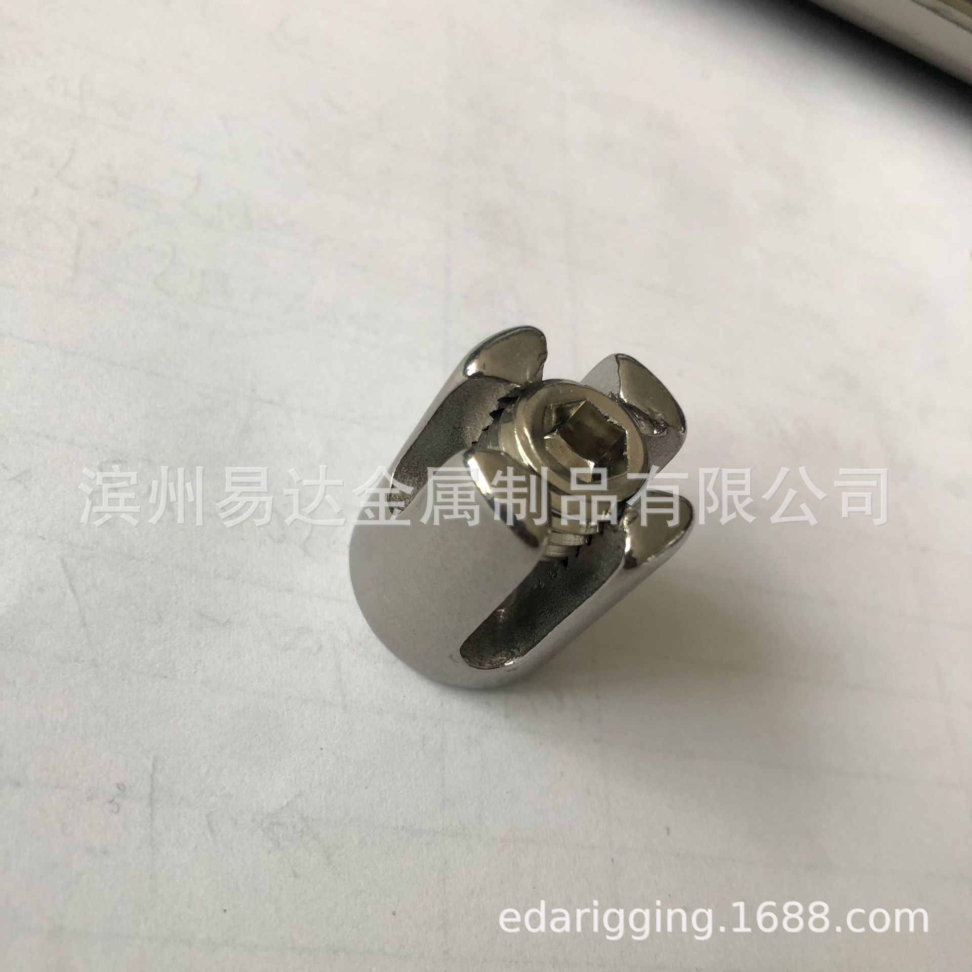 不锈钢十字夹头 5mm钢丝绳夹 船用级T316格架系统 蔷薇线缆配件