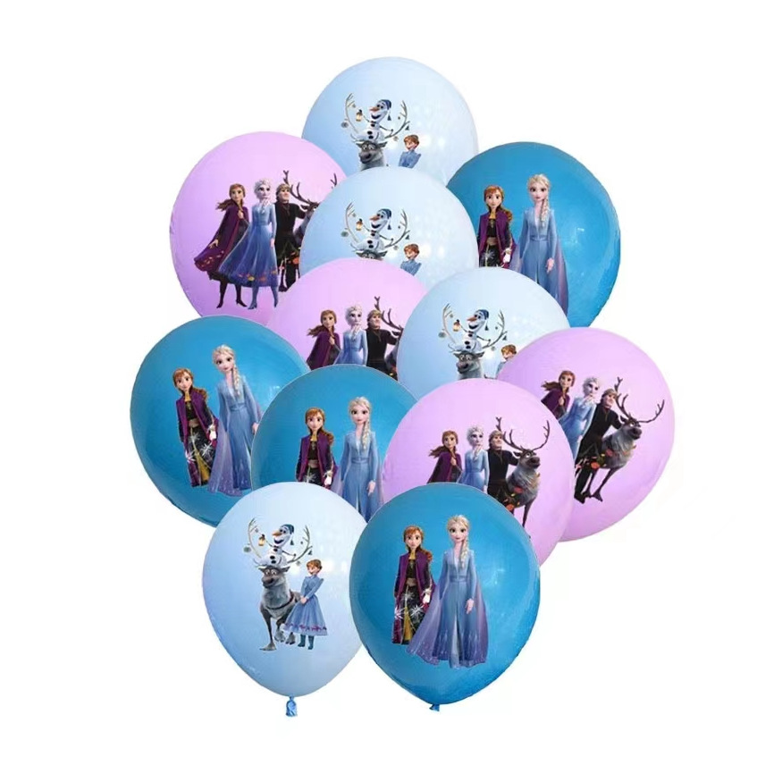 Princess Theme 12-inch Latex Printed Balloon Snow White Mermaid Girl Birthday Party Decoration Balloon