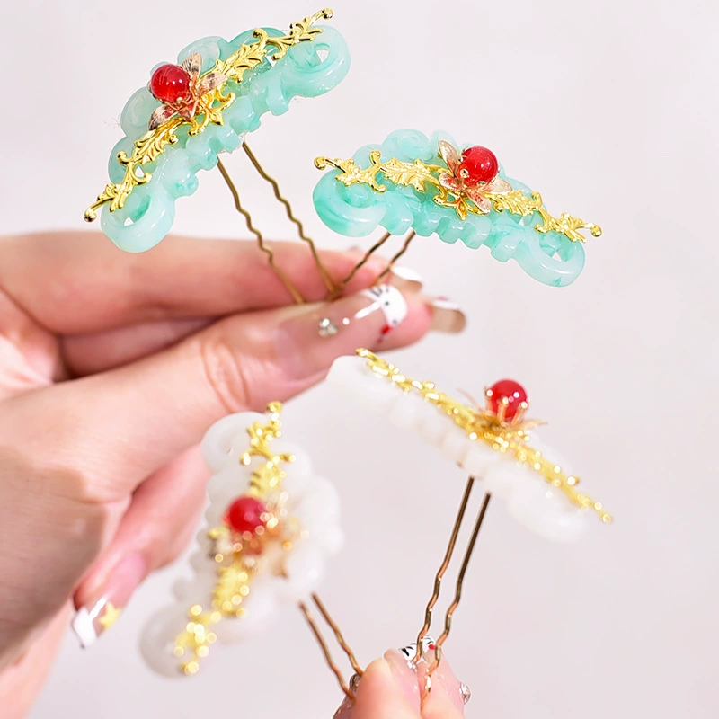 【Павильон Шуанлин】Нефритовая заколка для волос Цин Хань Минг Заколка для волос Специальная цена Тан Сонг Ханфу Аксессуары в древнем стиле Оптовая продажа Халат времен воюющих государств