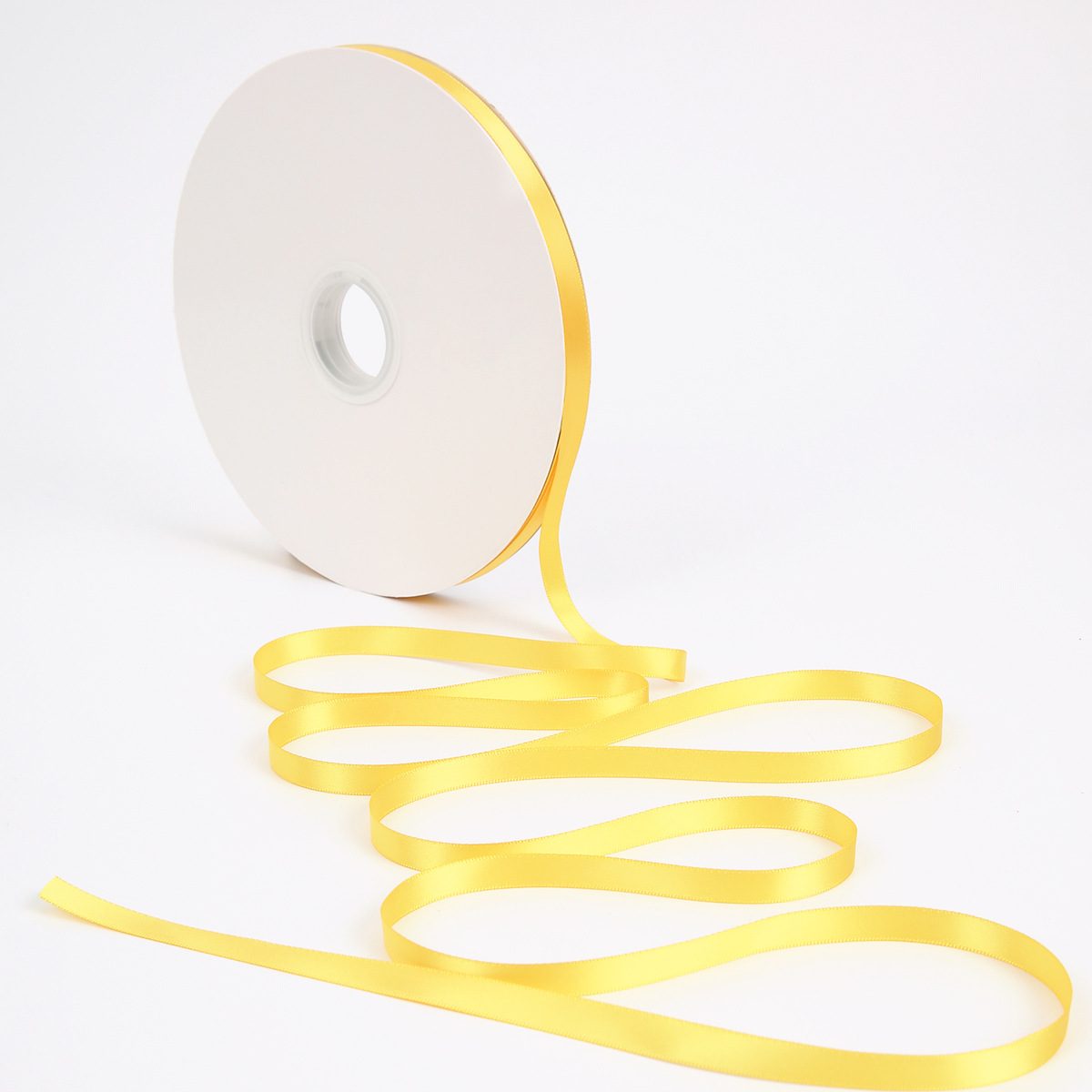 Floristería de 1cm Cinta de poliéster de doble cara al por mayor Cinta de color sólido Material de embalaje de flores Hornear ramo de flores Cinta