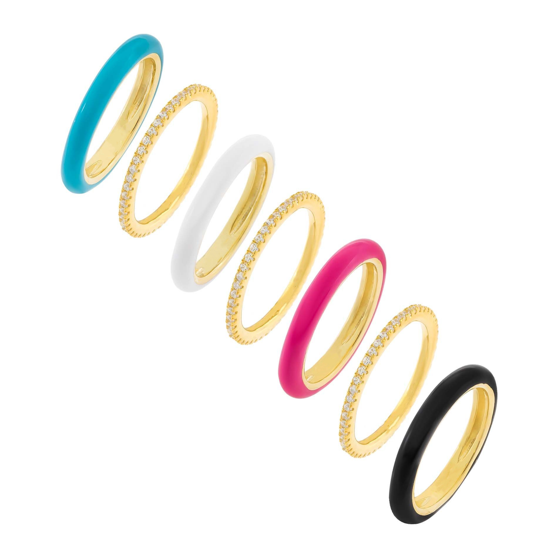 Gold-Pastel-Enamel-CZ-Stacked-