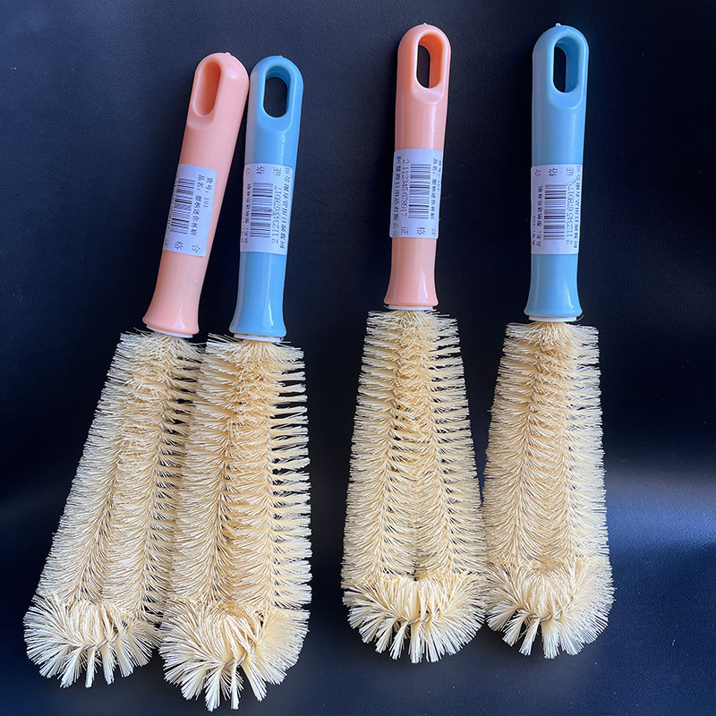 C393 Short Handle Bottle Brush Cup Brush 28cm Nylon Wall Breaking Machine Cleaning Brush Household Cleaning Bowl Brush Bottle Brush