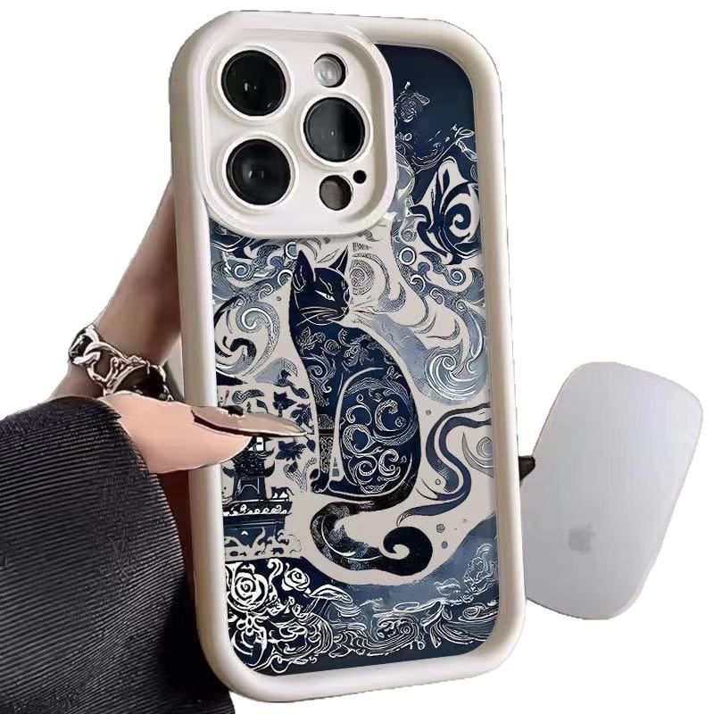 Lindo gato tótem para iPhone 16pro funda para teléfono móvil Apple 15/14 Europa y América 13promax nuevo 12
