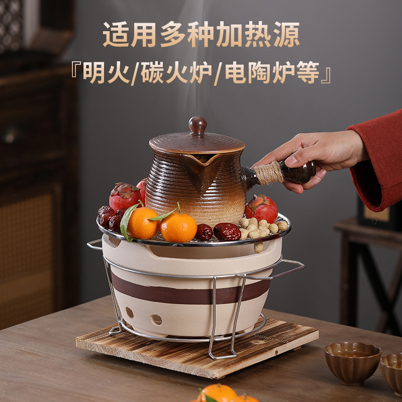 Chinese-Style Stove Kettle, Charcoal Stove, Milk Tea Can, Complete Set of Special Teapot, Can Be Burned with Open Flame, Stoneware Pot