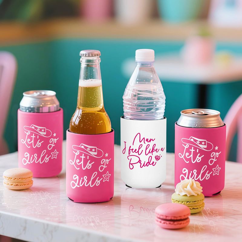 跨境专供Let's go girls潜水料杯套 西部风单身派对易拉罐保温套|undefined