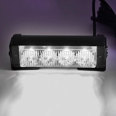 Car 4-Led Warning Light Modification, Dual Car Lights, Grille Decoration, Strobe Light, Flashing Light, Long Bar Light, Roof Light (İşçi projektorları) - one-for-two-4-lights-white