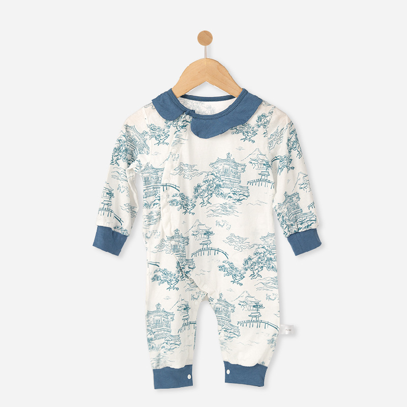 China estilo Han ropa de bebé manga larga bata para hombres y mujeres bebés otoño y invierno ropa de recién nacidos de escalada de algodón puro