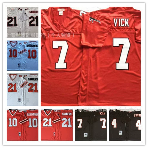 [Atlanta Falcon] Оливковый шаровой костюм 7 #21 # Ретро трикотажный вышивка легендарная спортивная одежда оптом на складе