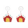 Christmas accessory for elderly, acrylic earrings, European style