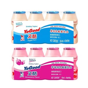 Thailand imported YOGOOD cool original lactic acid bacteria drink original strawberry children's leisure drink 85ML * 4 bottles