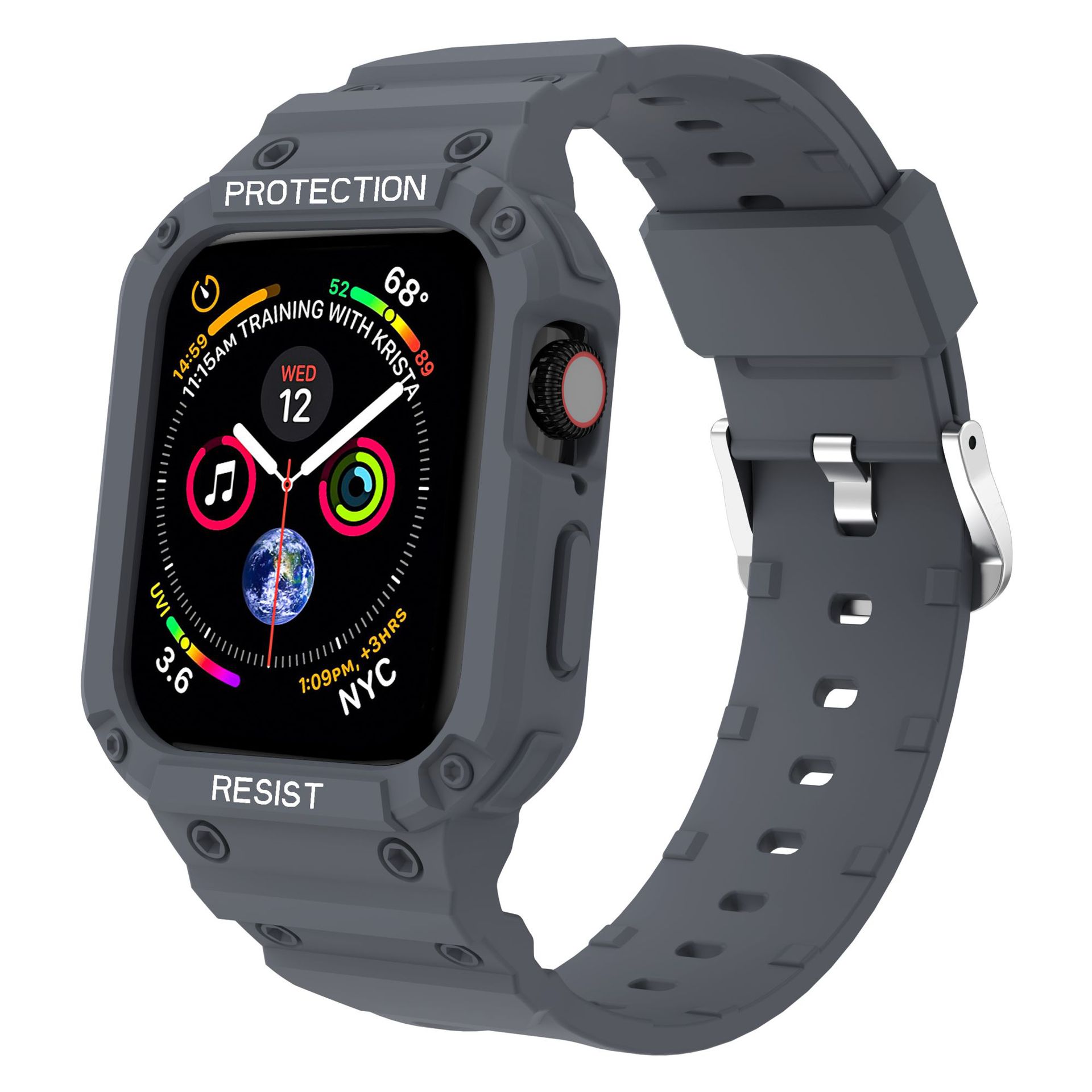 Adecuado para Apple Watch Correa integrada de silicona resistente a la caída iwatch87654321s9 color sólido TPU Correa al por mayor