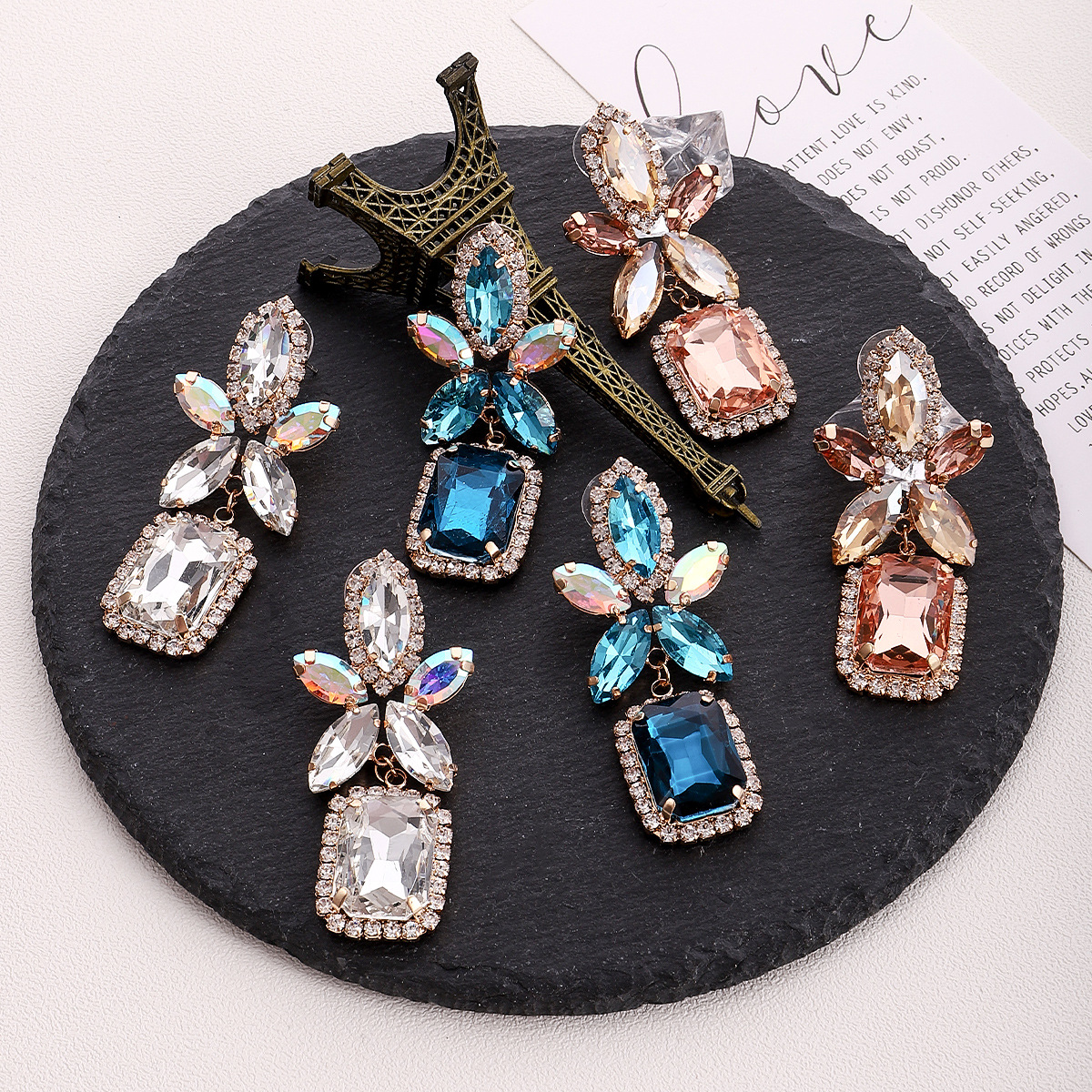 Fashion Eye Alloy Inlay Rhinestones Women's Drop Earrings 1 Pair display picture 8