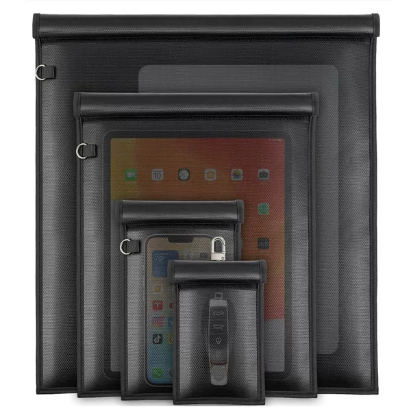Waterproof Fireproof RFID Faraday Bag Laptop Tablet Shielded Key RFID Signal Functional Bag