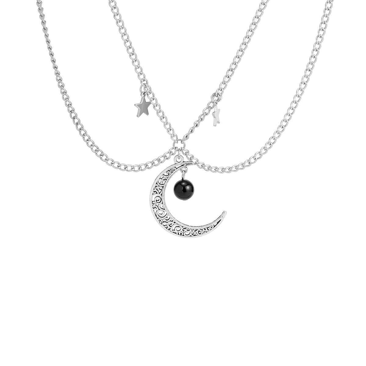 Jewelry Personality Sweet Cool Double Layered Versatile Collarbone Necklace, Simple And Cold Wind Star Tassel Necklace_voghion.com