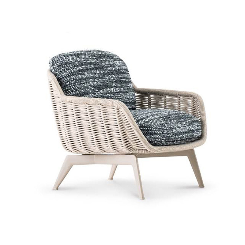 Sofá al aire libre patio de teca silla de ratán balcón villa hotel al aire libre aleación de aluminio nórdico tejido de ratán combinación impermeable