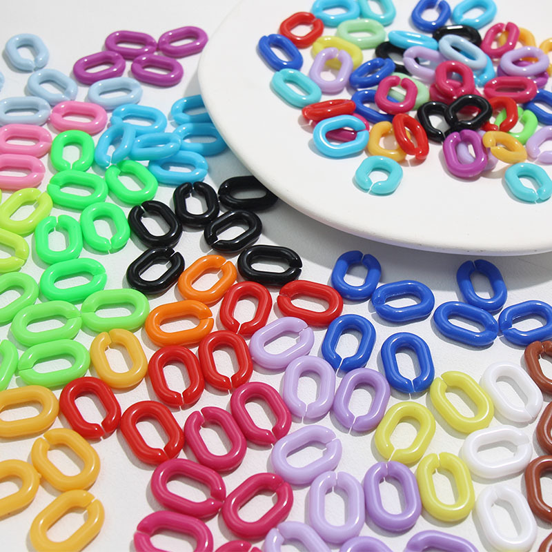19*14mm acrylic color U-shaped chain oval open ring DIY keychain bag earrings material