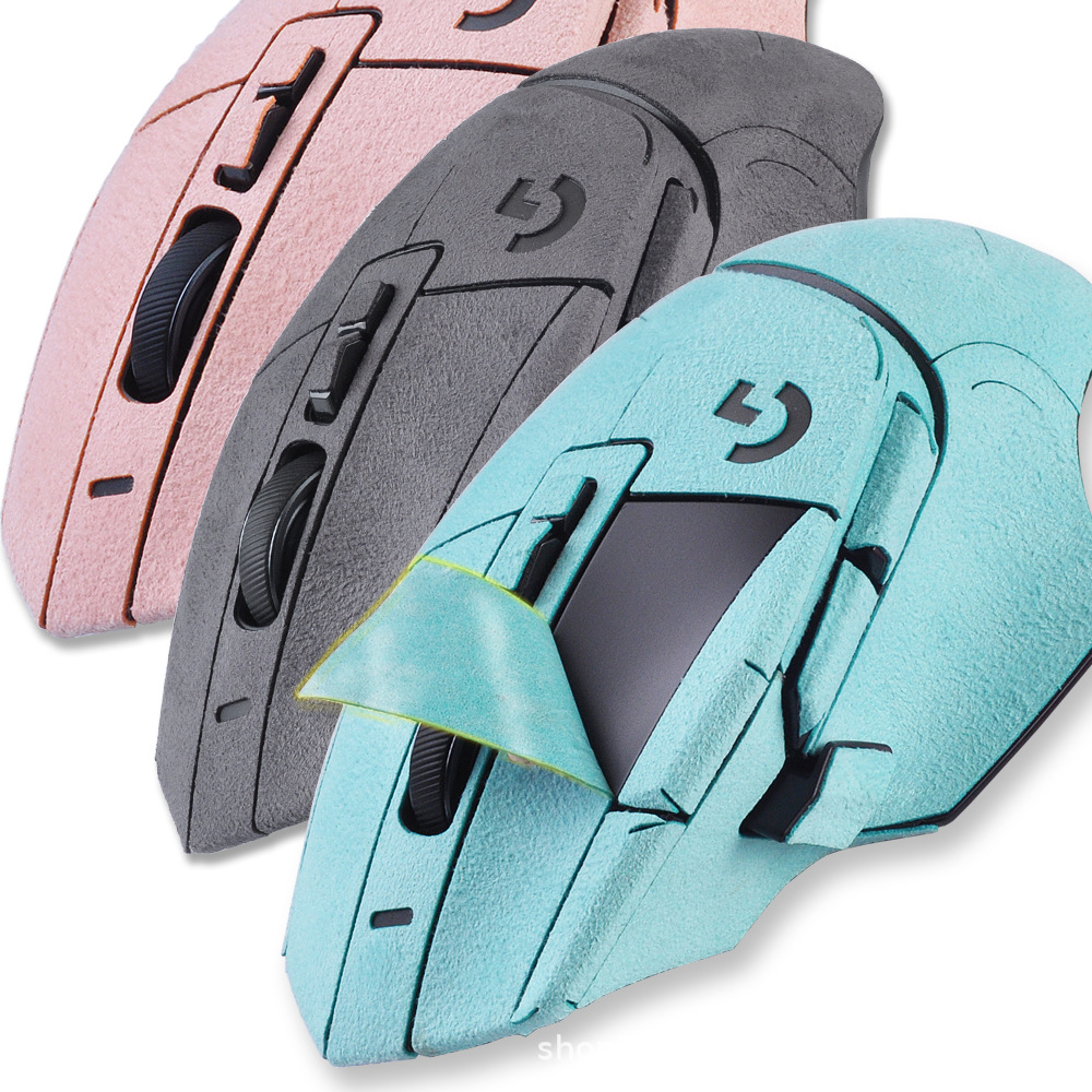 Applicable to G502XPLUSLIGHTSPEED Mouse Fuzzy Leather Texture Full Coverage Anti-Slip Sweat Pad Pink