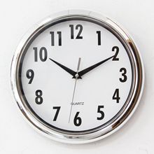 挂钟客厅简约现代静音无声石英钟表银色数字时尚创意北欧圆形时钟