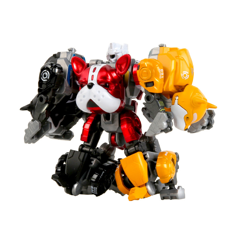 Transformation Dog Alloy Triple Transformation Warrior Robot Model Adornos Niños Juguetes Transfronterizo TEMU