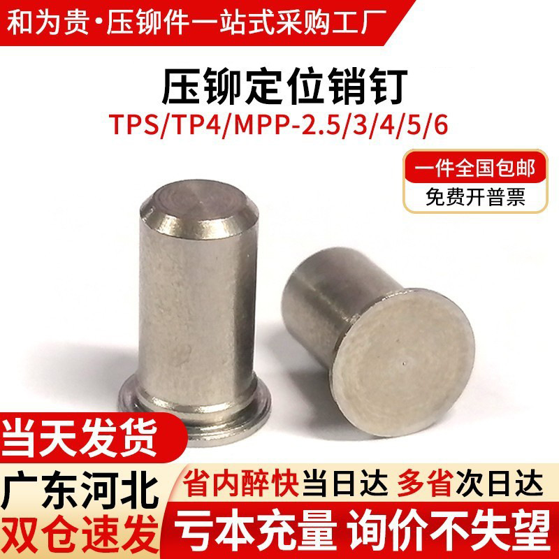 不锈钢压铆销钉不锈铁定位销导向销圆柱插销 TPS/TP4/MPP-2.53456