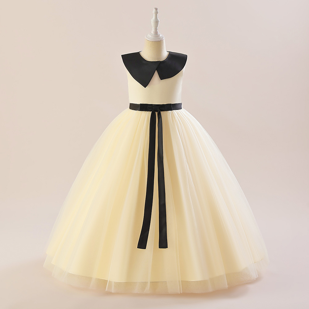 Verano nuevas niñas vestido de comercio exterior niños host vestido rendimiento pettiskirt arco princesa malla falda