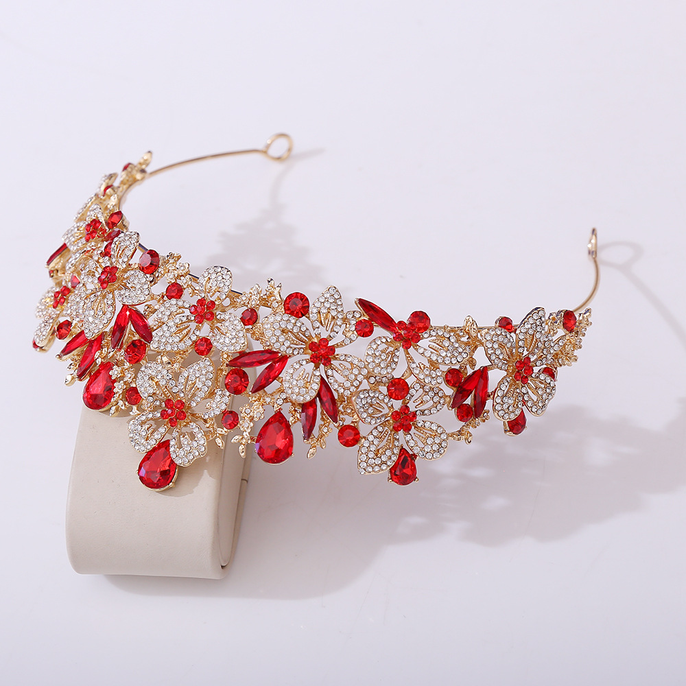 357g Weight Crown Hair Accessories Type 1 Piece Quantity Wedding, Birthday, Festival Occasion Alloy Material Leaves Pattern All Seasons Season Women's Gender Diamond Design Simple Style, Shiny Style Simple Style Shiny Women's Leaves Alloy Diamond Crown 20