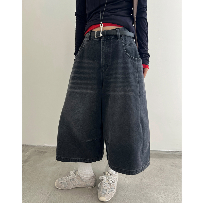 [t Stage] T-Platform Guangzhou Thirteen Lines American Street Jeans Autumn Three-Quarter Balloon Pants 93118