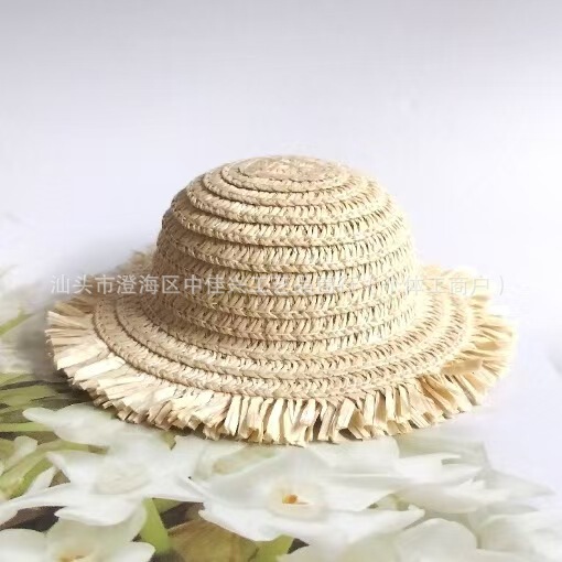 Raw-Edged Straw Hat Kt Pure White Wedding Self-Deprecating Bear DIY Doll Clothes Doll 13cm Mini Wavy Straw Hat Raw-Edged Straw Hat Kt Pure White Wedding Self-Deprecating Bear DIY Doll Clothes Doll 13cm Mini Wavy Straw Hat