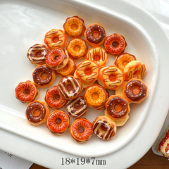 仿真食玩咖色甜甜圈系列 diy奶油膠樹脂飾品配件手工髮夾材料批發