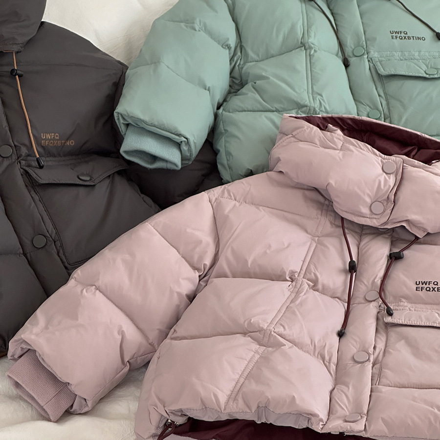 秋冬新款儿童韩版防寒服冬款童装加厚保暖羽丝绒丝休闲外套面包服