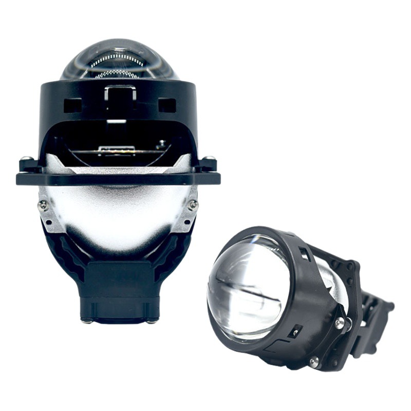 Coche LED faro 3-pulgadas doble lente de luz doble taza de luz corta modificado lejos y cerca integrado 50W ojo de pez lámpara de la motocicleta