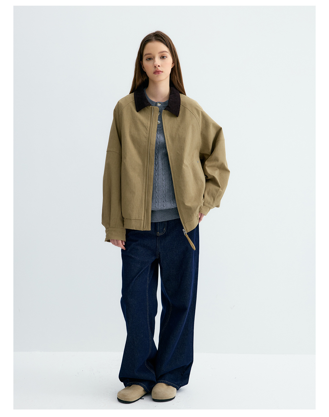 UNF Loose Barn Style Zip Jacket