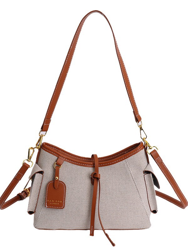 Nicho retro lienzo de color contraste bolso de locomotora de mujer nueva textura avanzada lujosa exquisita mochila de hombro