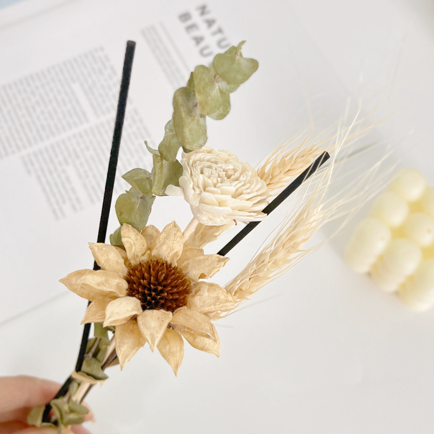 Flower Pattern Elegant Romantic Flower Dried Flower Preserved Fresh Flower Artificial Flowers