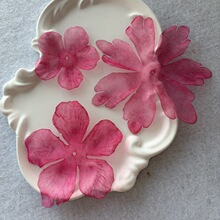 玫红色牡丹花花片烫花材料半成品汉服头饰欧根纱定型花片辅料diy