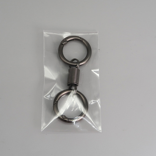 Creative personalized keychain couple niche design pendant spring ring waist hanging metal key ring ring key chain