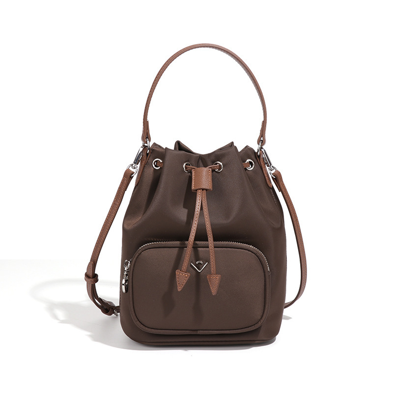 Minimalist Waterproof Nylon Backpack, Lightweight Versatile Bucket Bag, Korean Style Casual Shoulder And Crossbody Bag - Thumbnail 7