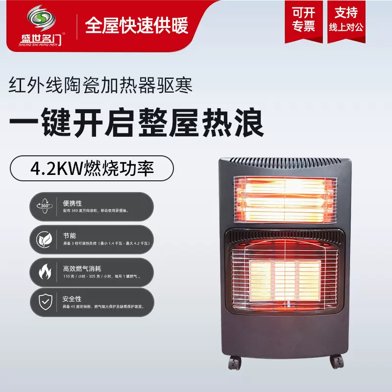 厂家外贸出口南美 气电两用便携室内取暖器 冬季红外加热取暖器