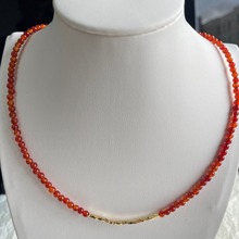 严选新中式天然红玛瑙碎金项链 小众设计通勤百搭高级感锁骨链