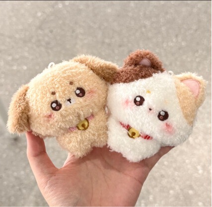 Cute Lucky Cat and Dog Plush Pendant for Best Friends and Couples, Bag Charm, Doll, Kitten, Puppy