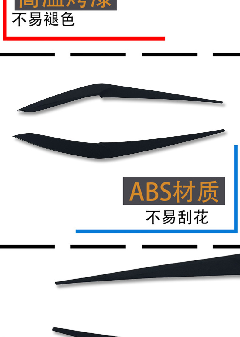 Suitable for BMW X5/X6 Series G05/G06 headlight eyebrow modification, upgraded to glossy black 19+ model, made of glossy black ABS material