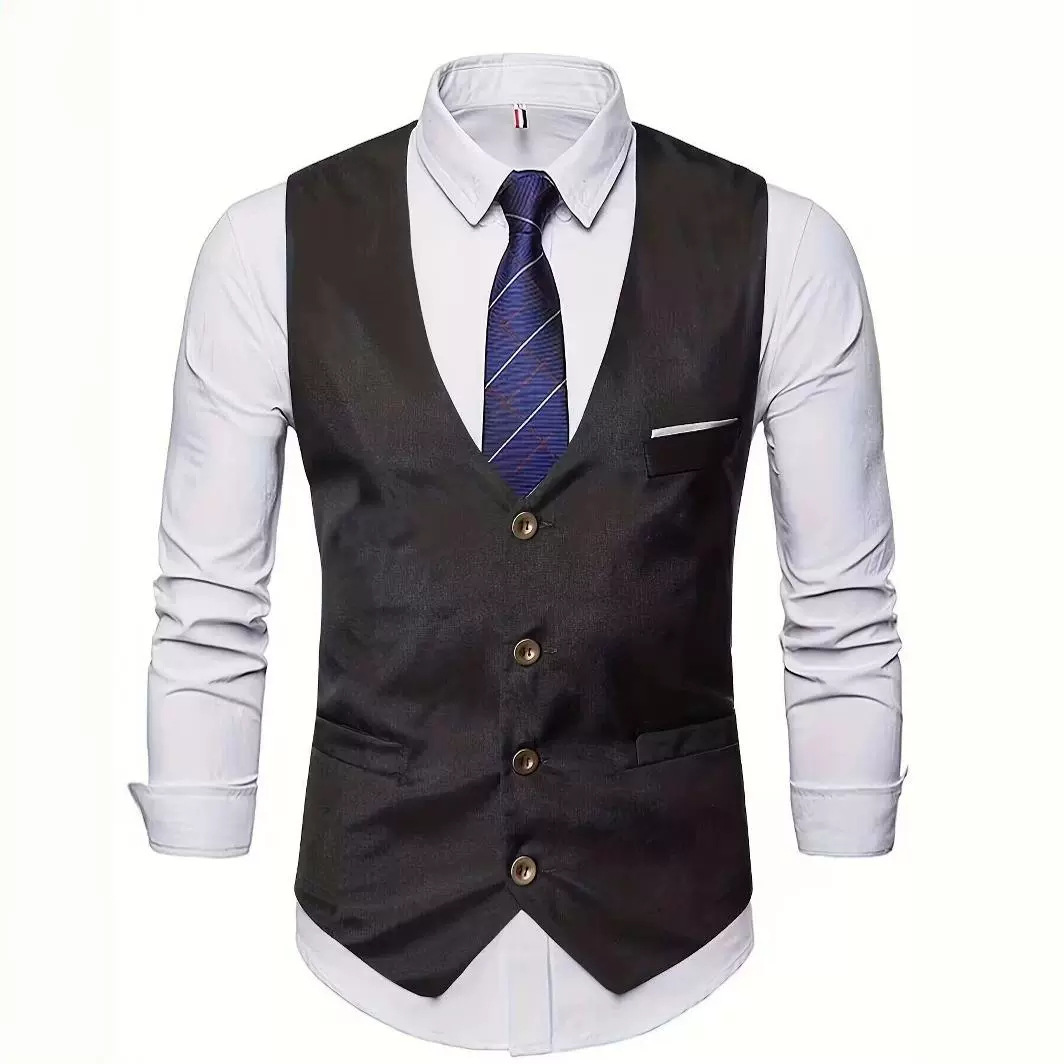 Verano nuevo estilo europeo chaleco de color sólido para hombre chaleco de traje casual de gran tamaño chaleco para hombre chaleco chaleco chaqueta fina