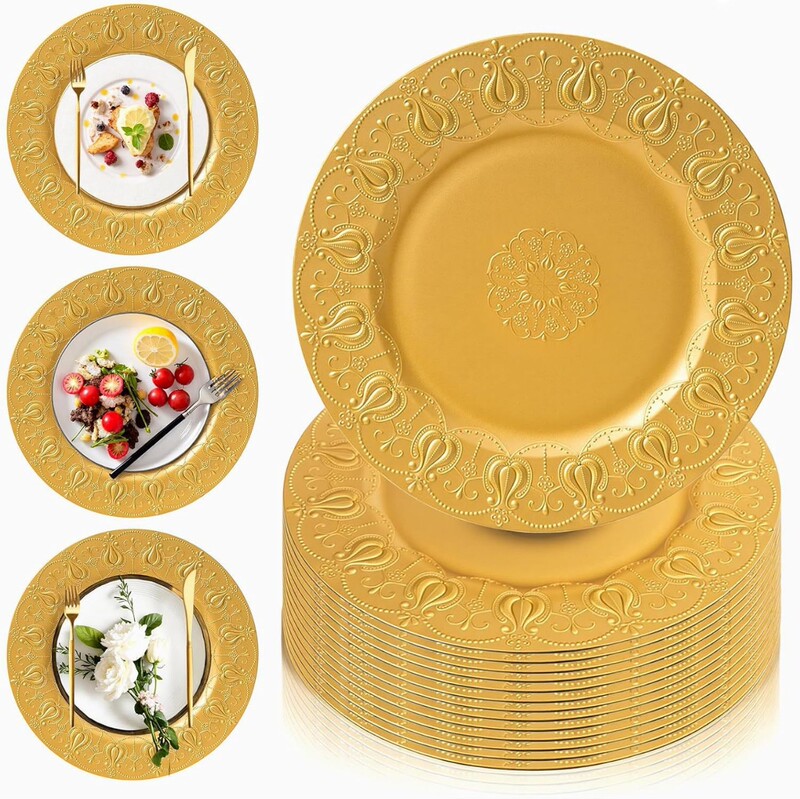 European-Style Plates for Foreign Trade, High Aesthetic Value, Wholesale for Weddings, Hotels, Parties, Pp Plastic Plates, Fruit Plates, Spray-Painted Gold and Silver European-Style Plates for Foreign Trade, High Aesthetic Value, Wholesale for Weddings, Hotels, Parties, Pp Plastic Plates, Fruit Plates, Spray-Painted Gold and Silver