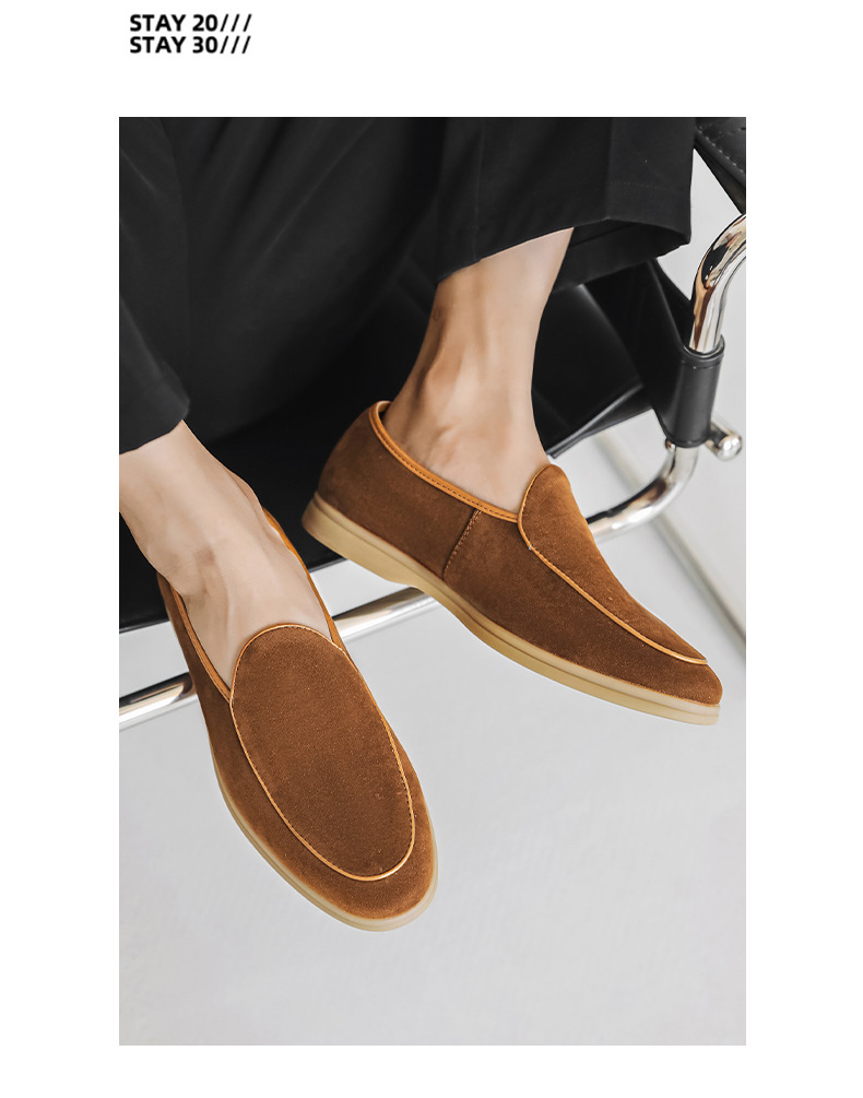 Men's Shoes Formal Shoes Spring New Loafers One Foot Stirrup Soybean Shoes_vogvips.com