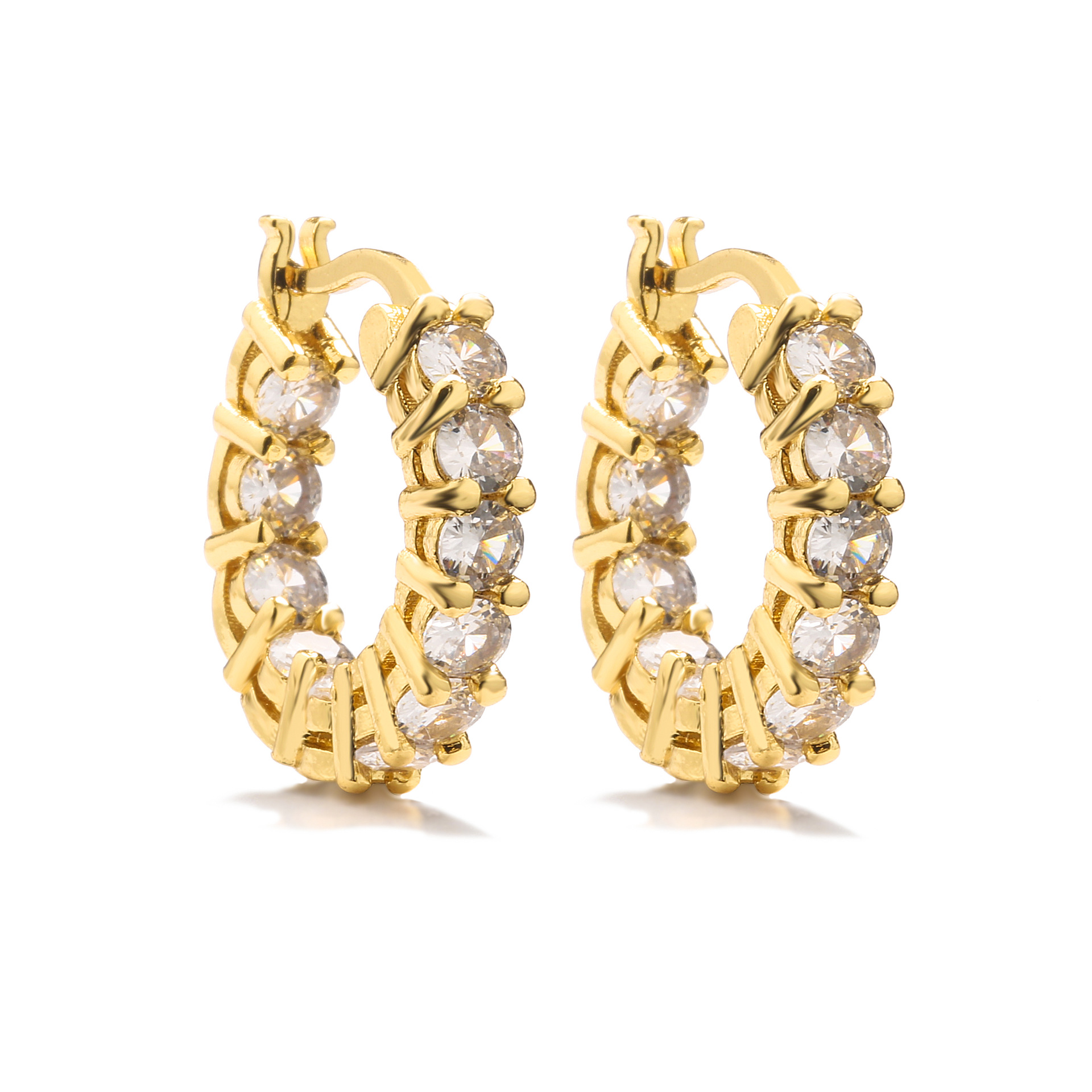 Daily Occasion Copper Material 1 Pair Simple Style Square Copper Inlay Zircon Earrings