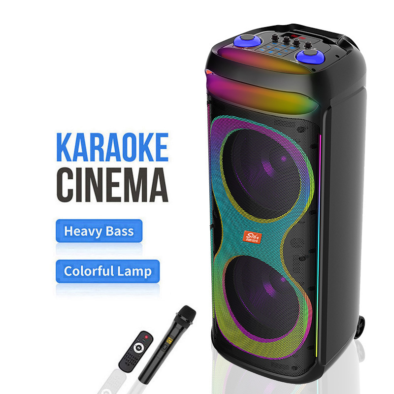 Zqs12215 Foreign Trade New Double 12inch Bluetooth Speaker High Power Rgb Color Light Square Dance Hifi Sound Quality Disco