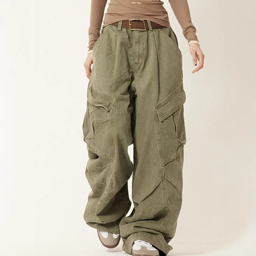 American Retro Multi-Pocket Work Pants for Men and Women, Hip-Hop Loose Wide-Leg Pants, Casual High-Street Trendy Brand Pants