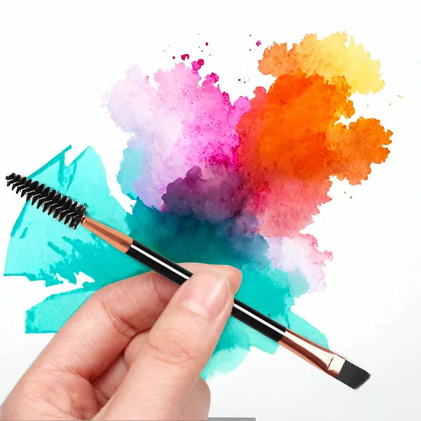Double-Ended Eyebrow Brush, Angled Eyebrow Powder Brush, Spiral Eyelash Curling Brush, Eyeliner Brush, Makeup Brush, Eyeshadow Brush, One Eyelash Brush