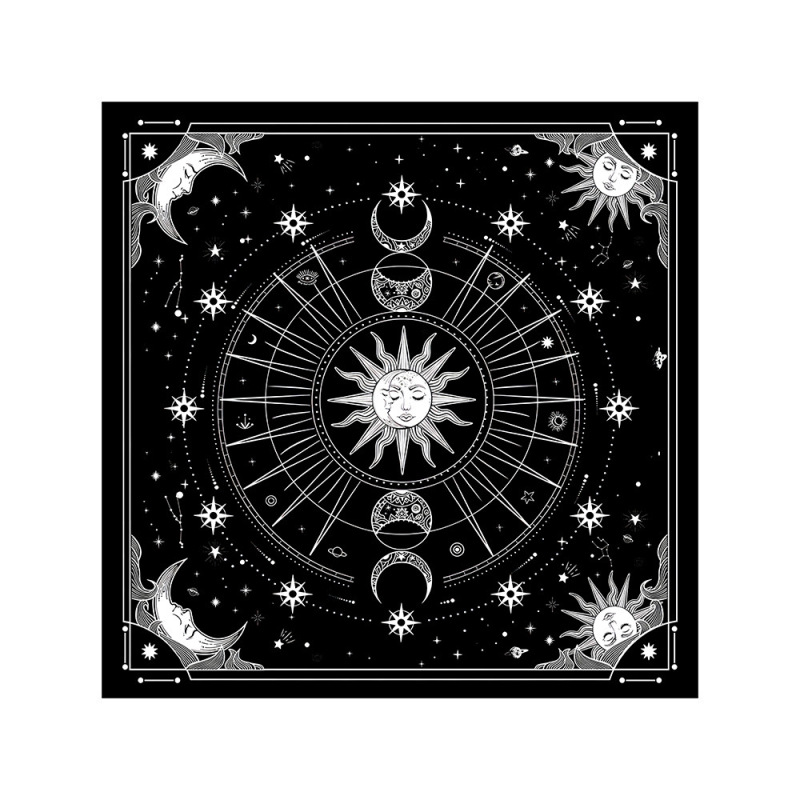 タロットテーブルクロスTarot Tablecloth布パッドタロット月相太陽生命樹綿布テーブルクロス|undefined